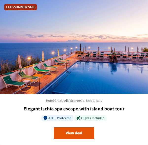Elegant Ischia spa escape with island boat tour