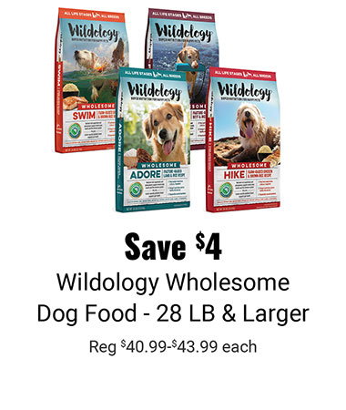 Save $4 Wildology Wholesome Dog Food