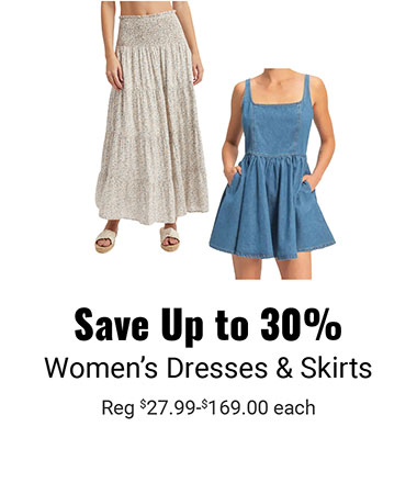 Save up to 30% Women's Dresses and Skirts