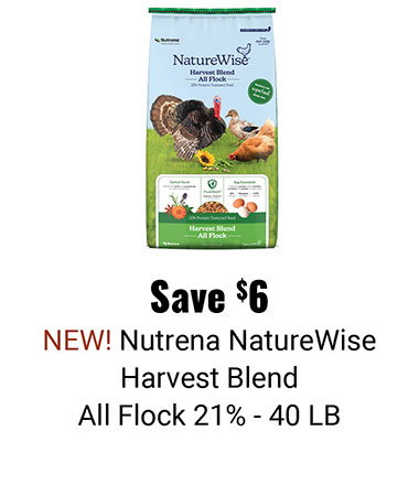 Save $6 Nutrena NatureWise Harvest Blend All Flock 21%