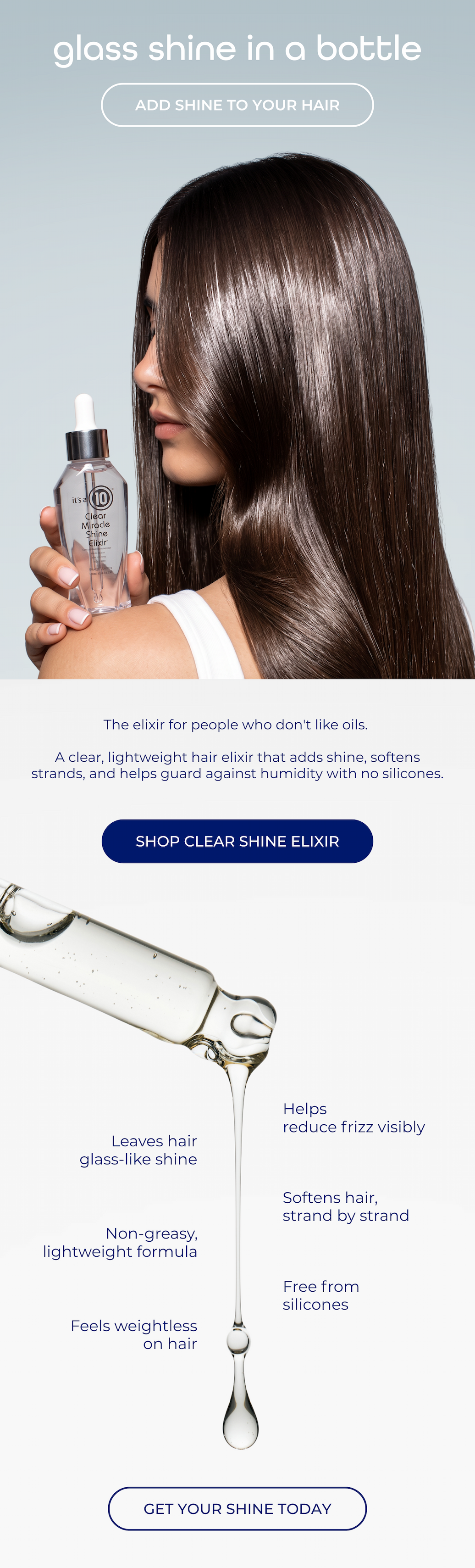 It's a 10 Clear Miracle Shine Elixir