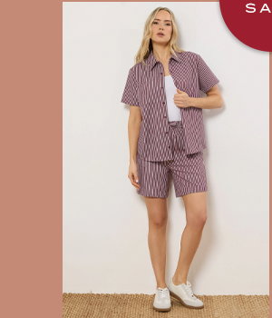 LTS Tall Burgundy Red Stripe Button Cotton Shirt