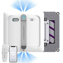 Liectroux S9 Window Cleaning Robot, Dual Roller Brushes, 6-way Water Spray, 9000Pa Suction, Remote and App Control