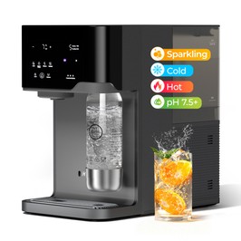 Hydrofast C300 RO Countertop Water Purifier, Iced & Sparkling Water Dispenser, 6-Stage Filtration with UV Sterilization, 5L Raw Tank & 1.5L Pure Tank, Adjustable Temperature & Volume, Smart TDS Display