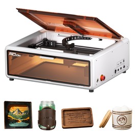Creality Falcon A1 10W Laser Engraver Cutter, 600mm/s High-Speed Engraving, 0.06-0.08mm Precision Laser, 305×381mm Working Area, Smart Material Detection, HD Camera, Eye-Protection Cover, Built-in Exhaust Fan, One-Click Auto Setup - White