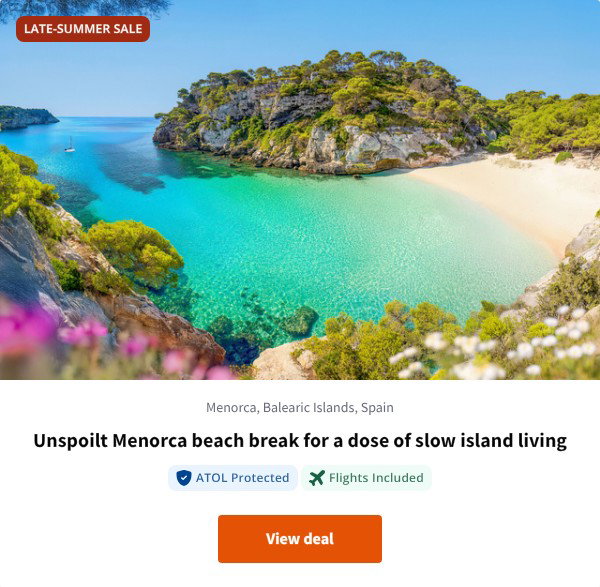 Unspoilt Menorca beach break for a dose of slow island living