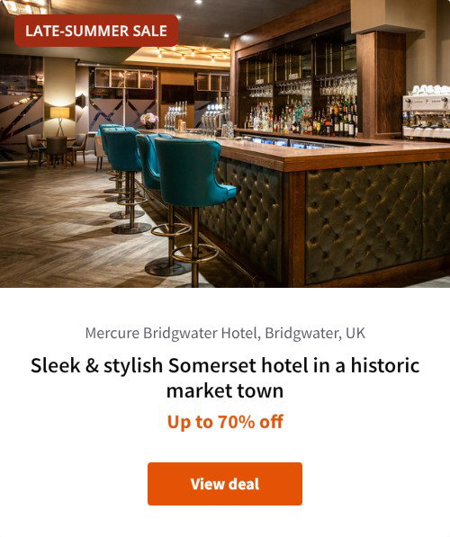 Sleek &amp; stylish Somerset hotel in a historic market town