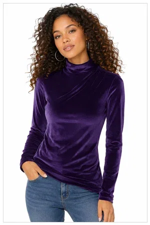 Chic YC Womens Premium Long Sleeve Turtleneck Lightweight Pullover Top Sweater