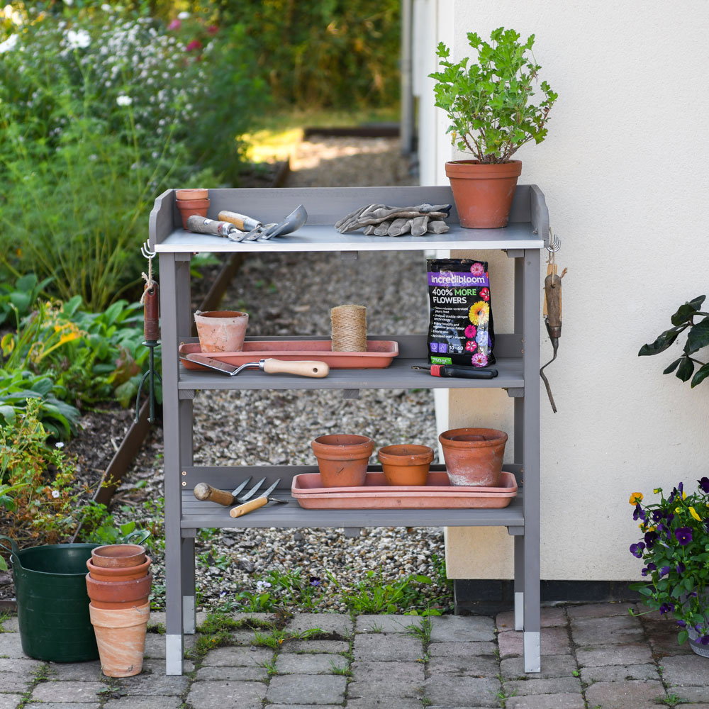 Garden Gear 3-Tier Wooden Potting Table