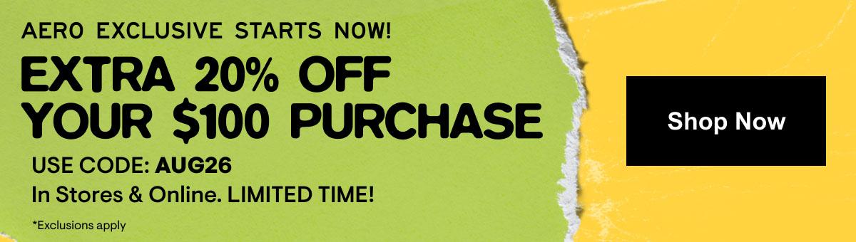 Shop 20% off $100