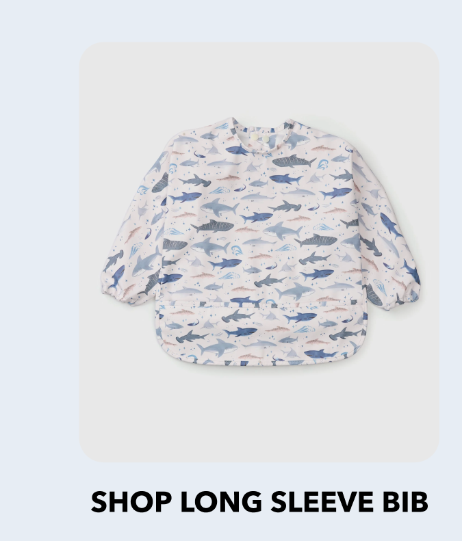 shark printed long sleeve bib 