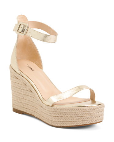 Leather Avice Espadrille Wedges For Women