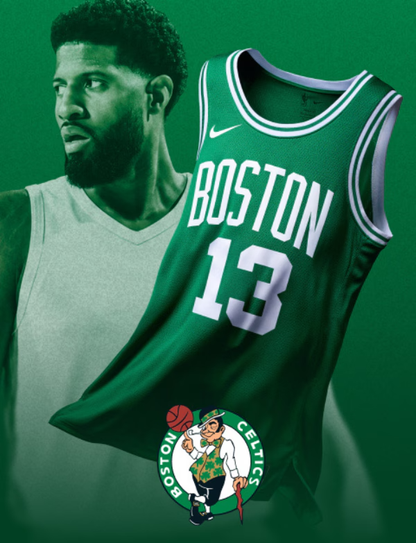 Paul George Celtics Number 13 Jersey