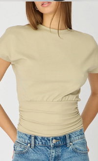 Green Boat Neck Short Sleeve Top