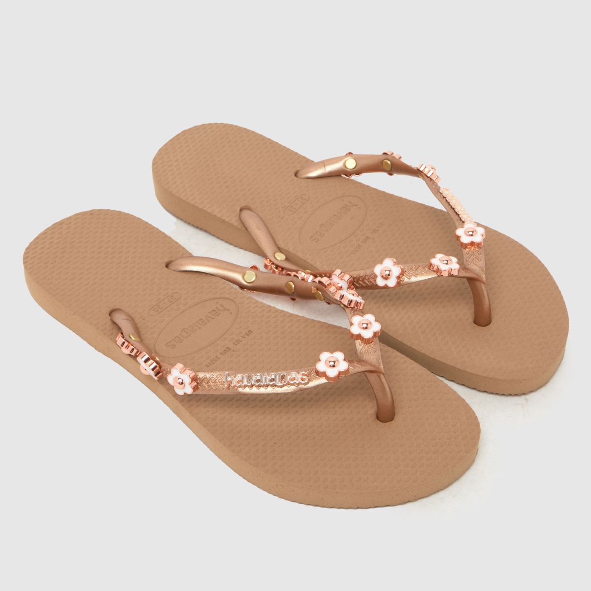 A Havaianas Slim Stylish Flip in Rose Gold