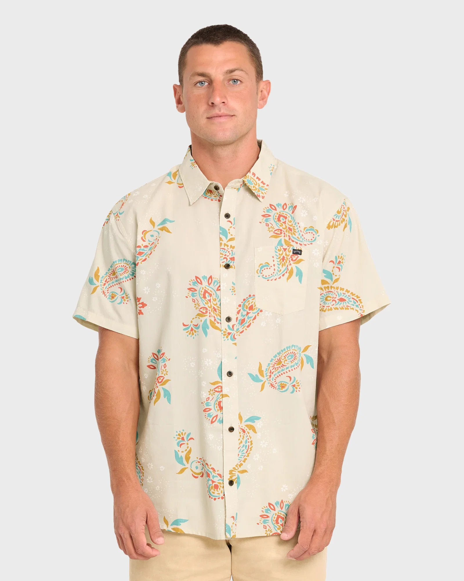 Image of Sundays Short Sleeve Woven Shirt - Oatmeal