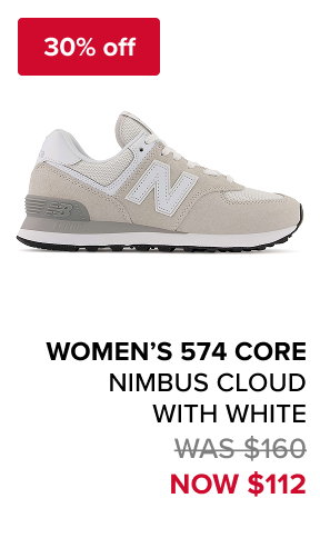 women’s 574 Core NIMBUS CLOUD with NB WHITE Was $160 Now $112
