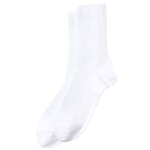 RoToTo Socks Daily 3 Pack Ribbed Crew Socks - White