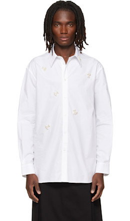 White Turbo Beaded Easy Shirt - Simone Rocha