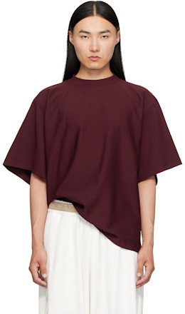 Burgundy Embroidered T-Shirt - Hed Mayner
