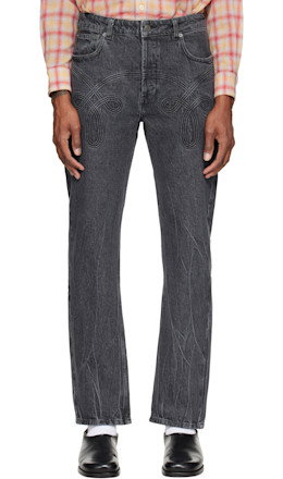 Black Braided Jeans - Stefan Cooke
