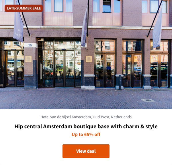 Hip central Amsterdam boutique base with charm & style