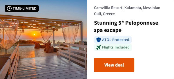 Stunning 5* Peloponnese spa escape