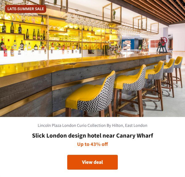 Slick London design hotel near Canary Wharf