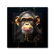 Splashart Cheeky Chimp Face HD Metal Print