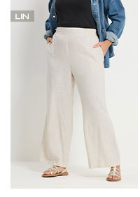YOURS - Pantalon large en lin - Beige