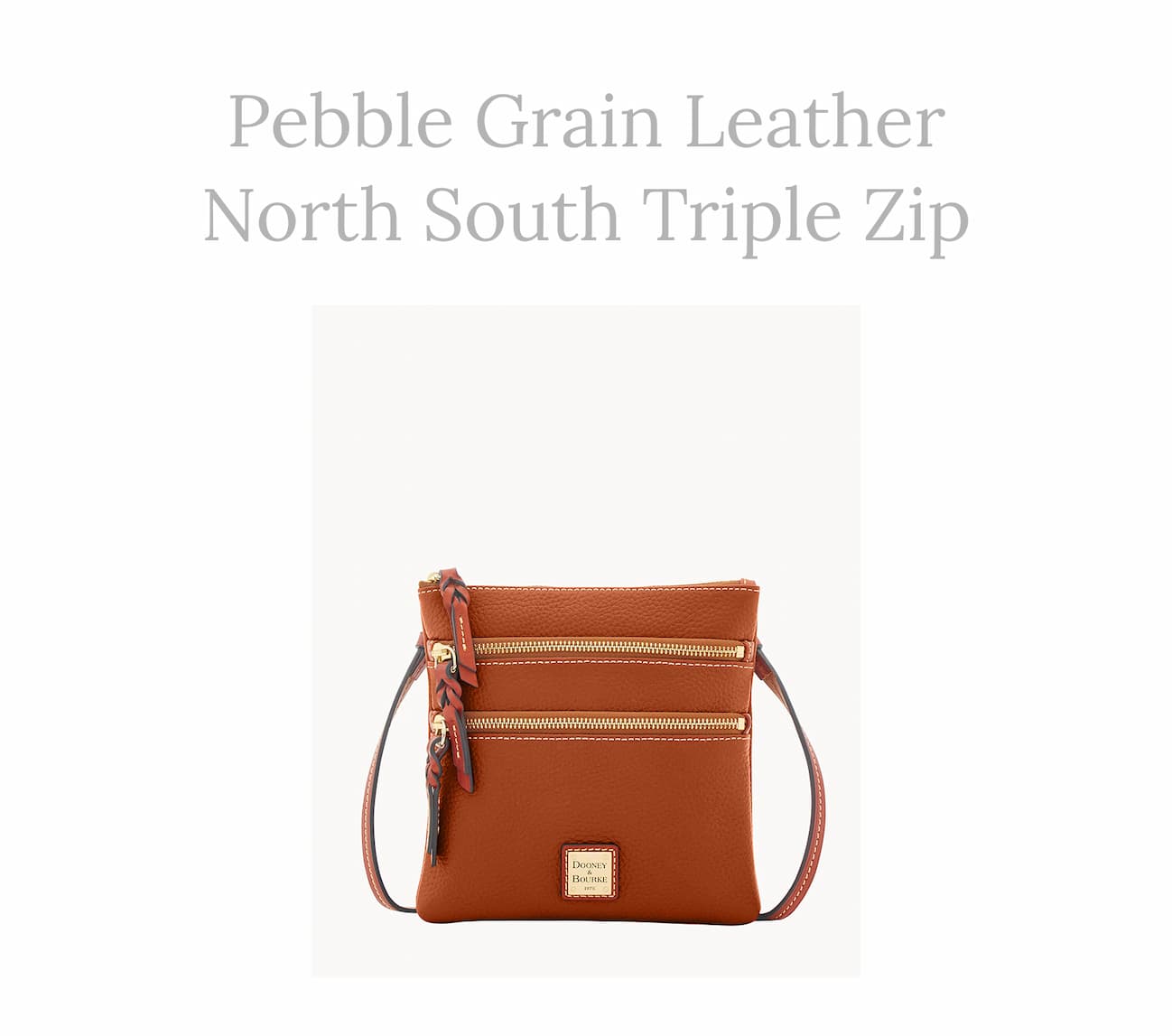 Pebble Grain North South Triple Zip