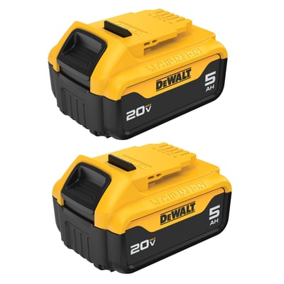 DEWALT 20 Volt MAX 5.0Ah Lithium-Ion Battery, 2-Pack, Model# DCB205-2