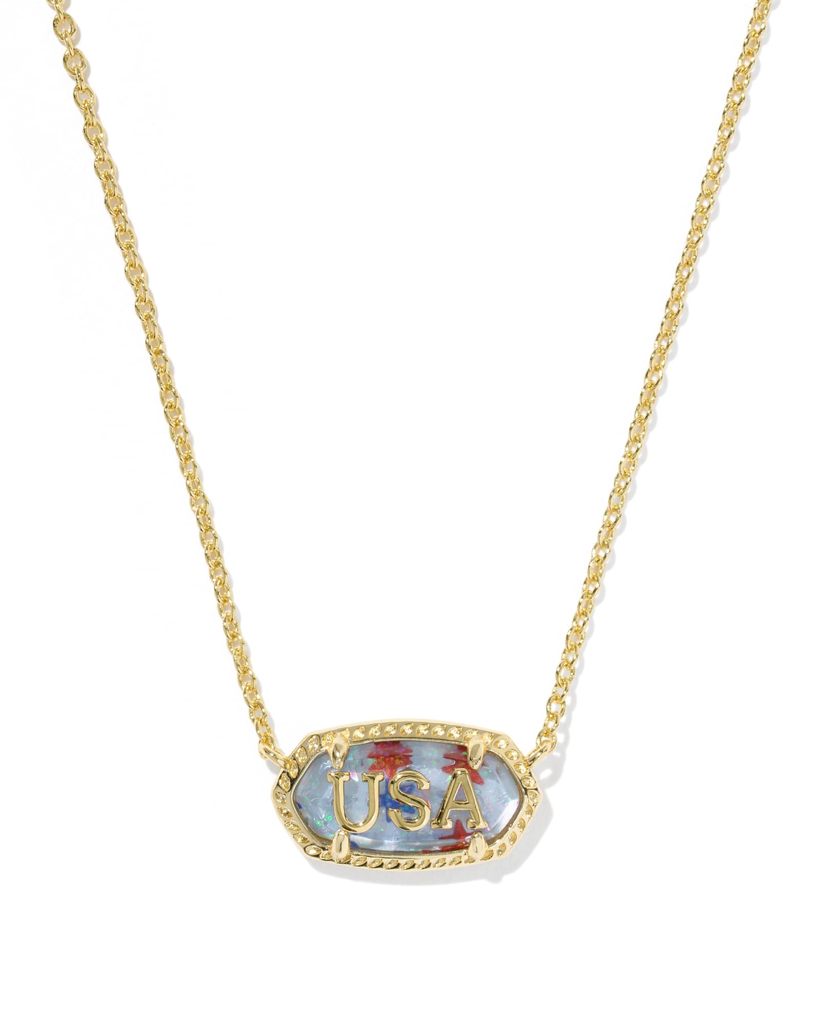 Image of Kendra Scott Elisa USA Gold Short Pendant Necklace | Illusion/Metal