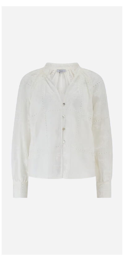 Francine Blouse In Ivory Hankerchief