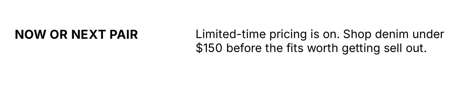 Shop Select Denim Under 150