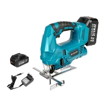Drillpro 21V 600W Brushless Cordless Jigsaw Electric Saw, Variable Speed, 0-45° Bevel, Dust Collection, for 18-21V Batteries