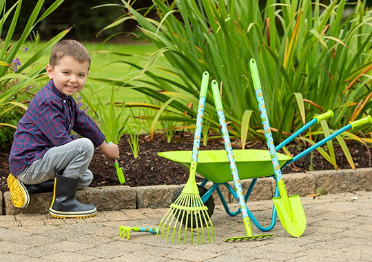 Metal Wheelbarrow Garden Toy Set