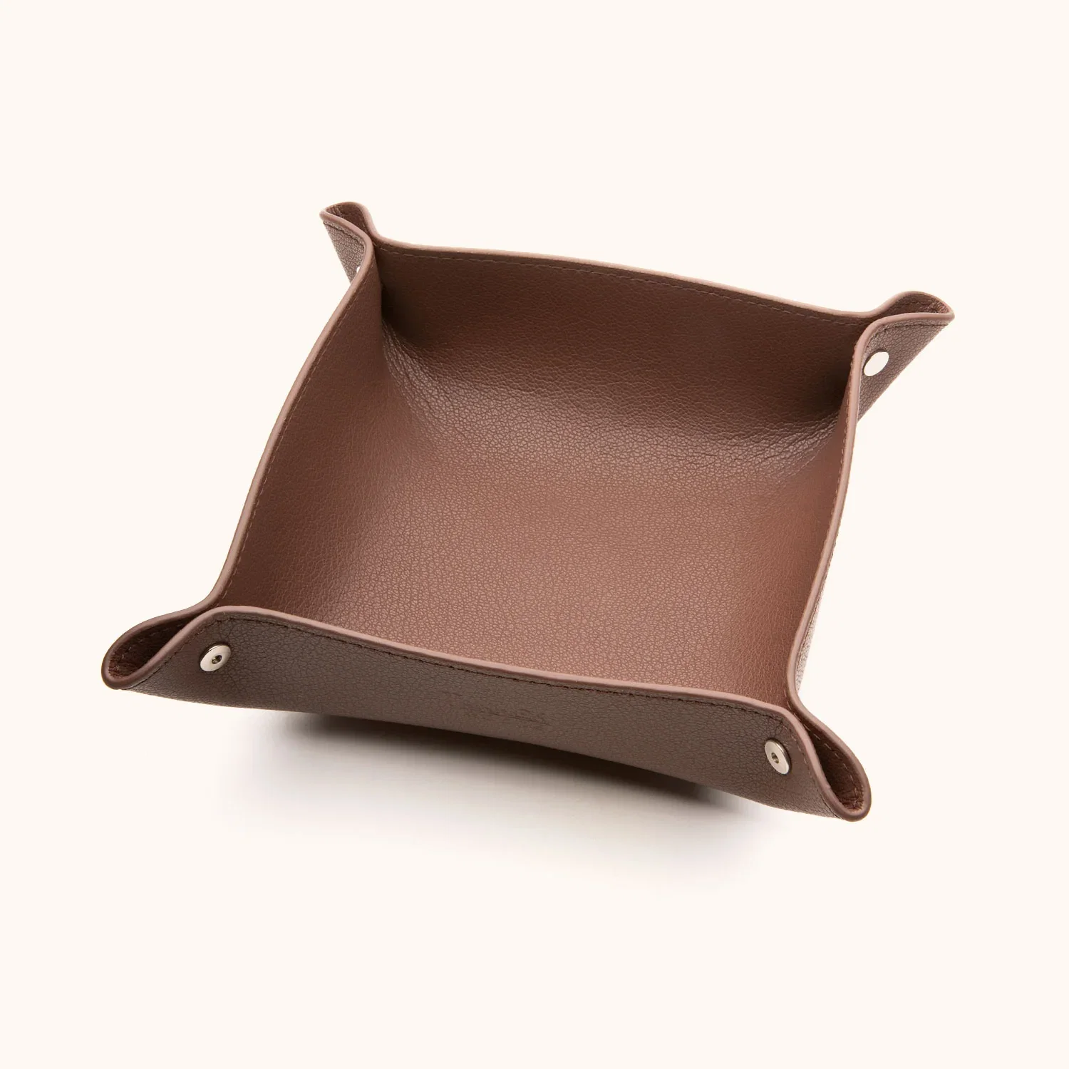 Image of Recycled Leather Valet Tray - Cognac