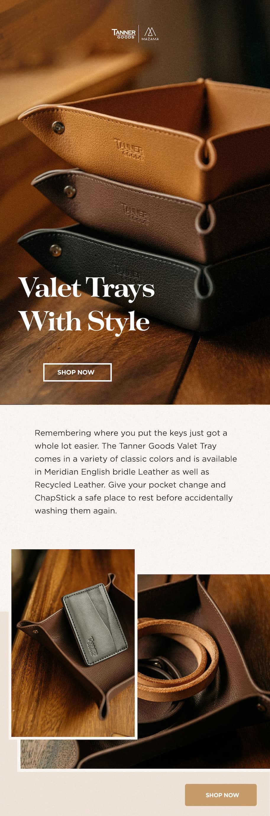leather valet trays