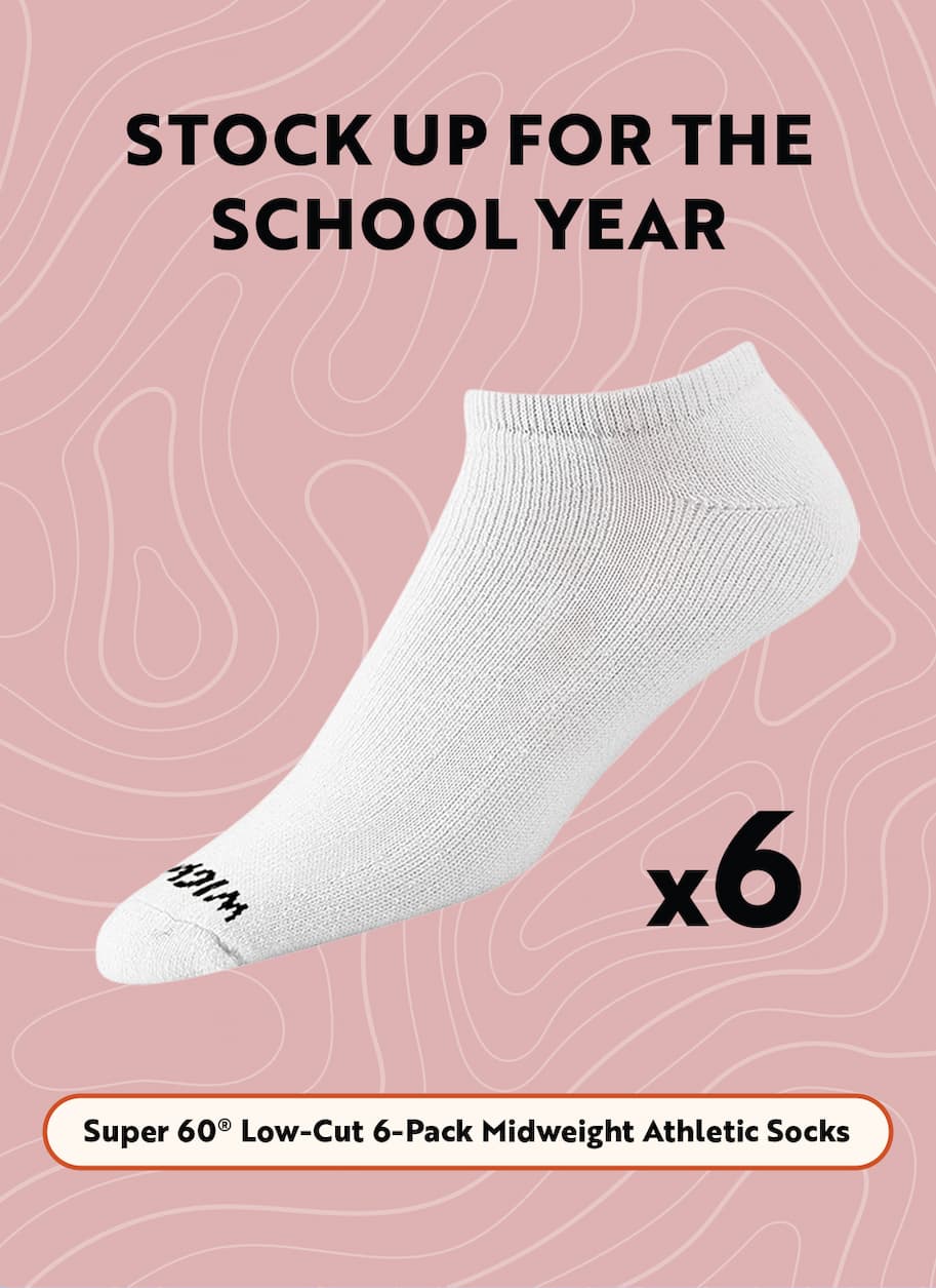 Super 60 Low-Cut 6-Pack Midweight Athletic Socks