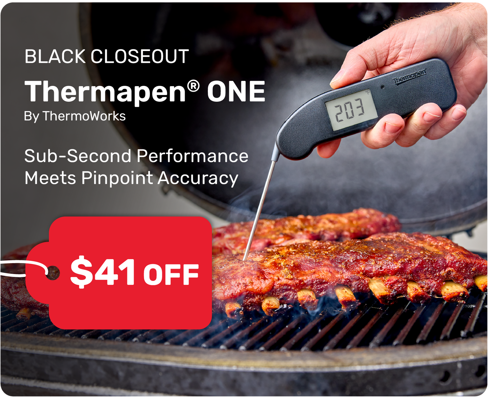 Temping Ribs with Black Thermapen ONE