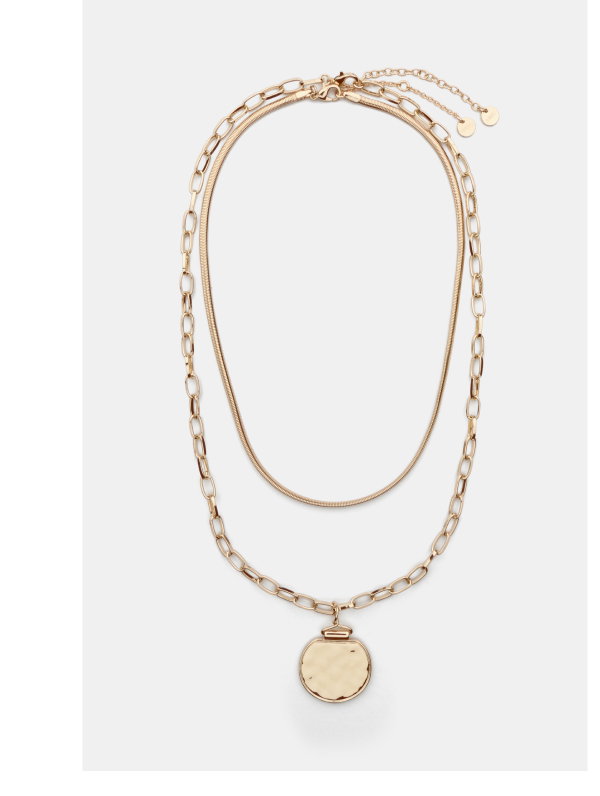 Layered Molten Pendant Necklace