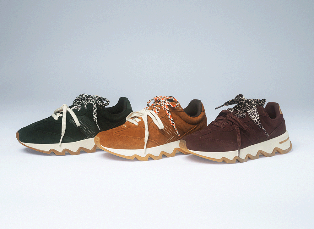 Three Kinetic™ Ember LX Women's Sneakers in Deep Woods, Iced Tea, and Red Lodge