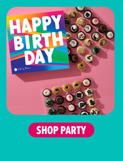Shop the groovy birthday gift box cupcake 50-Pack for parties!