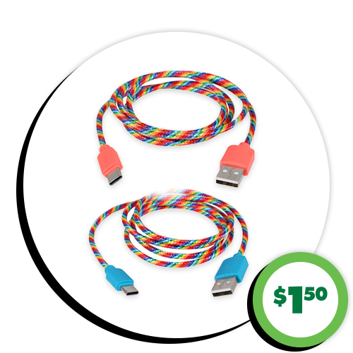 $1.50 Rainbow USB Cables, 1-ct.