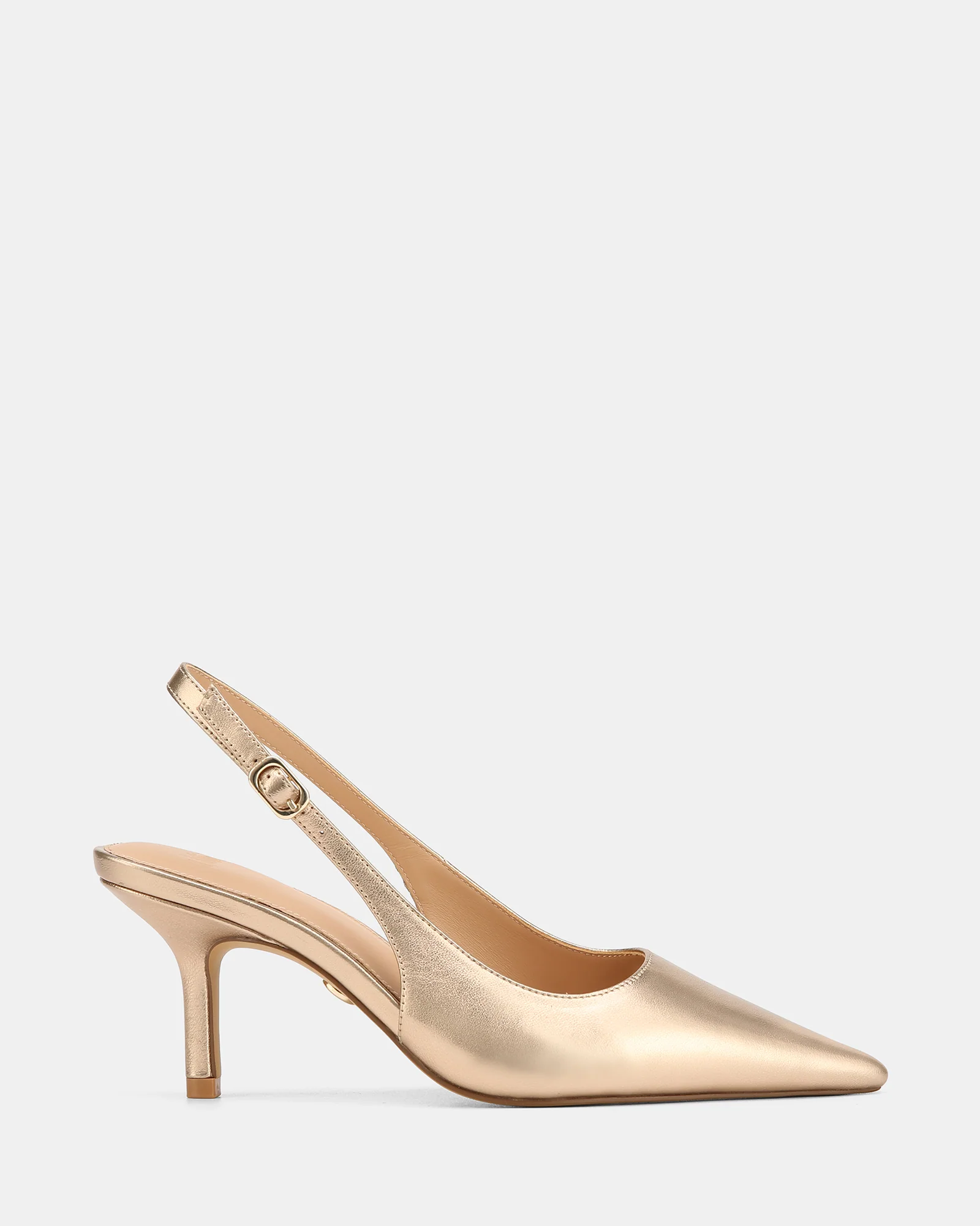 Leia Champagne Metallic Leather Slingback