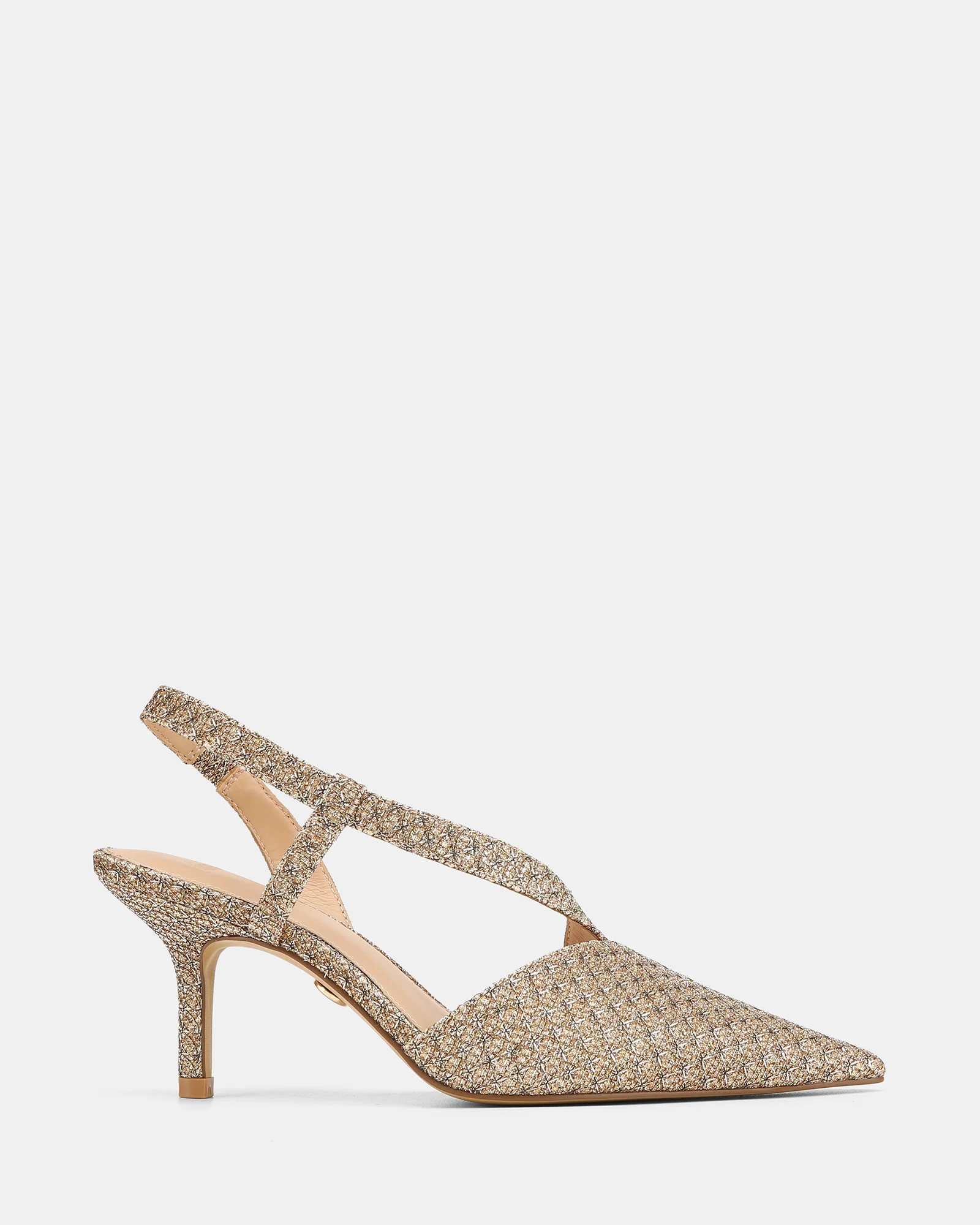 Lannie Gold Metallic Lurex Slingback