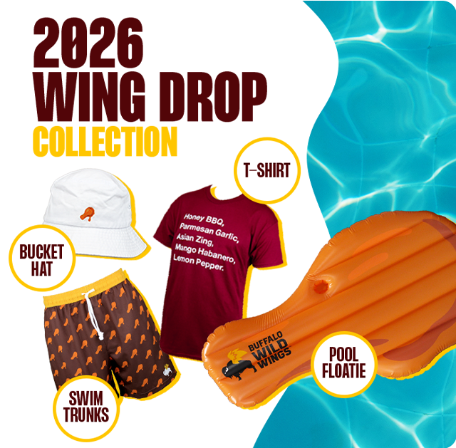Shop the newest summer merch collection from Buffalo Wild Wings.