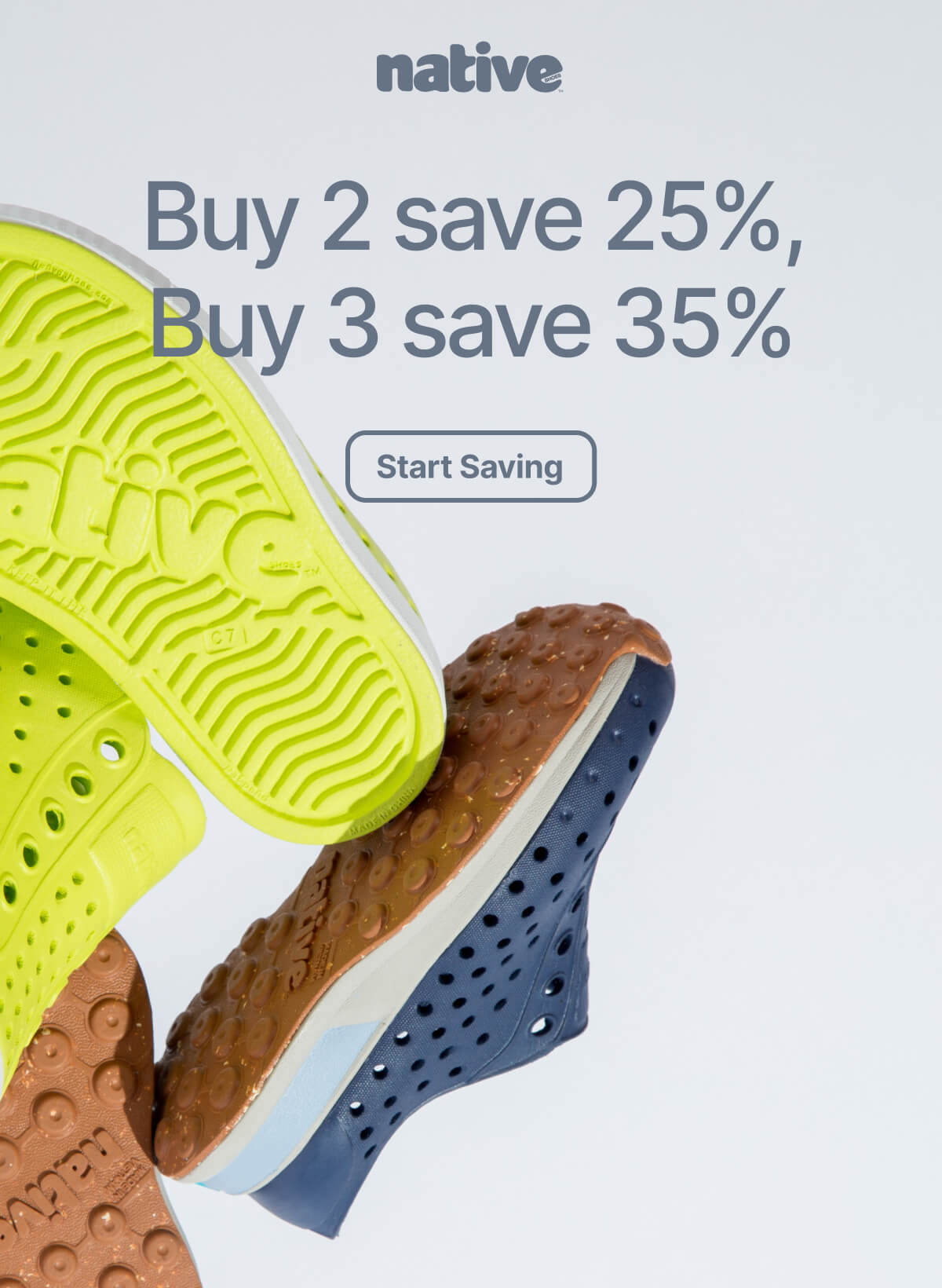 buy 2 save 25%, buy 3 save 35%