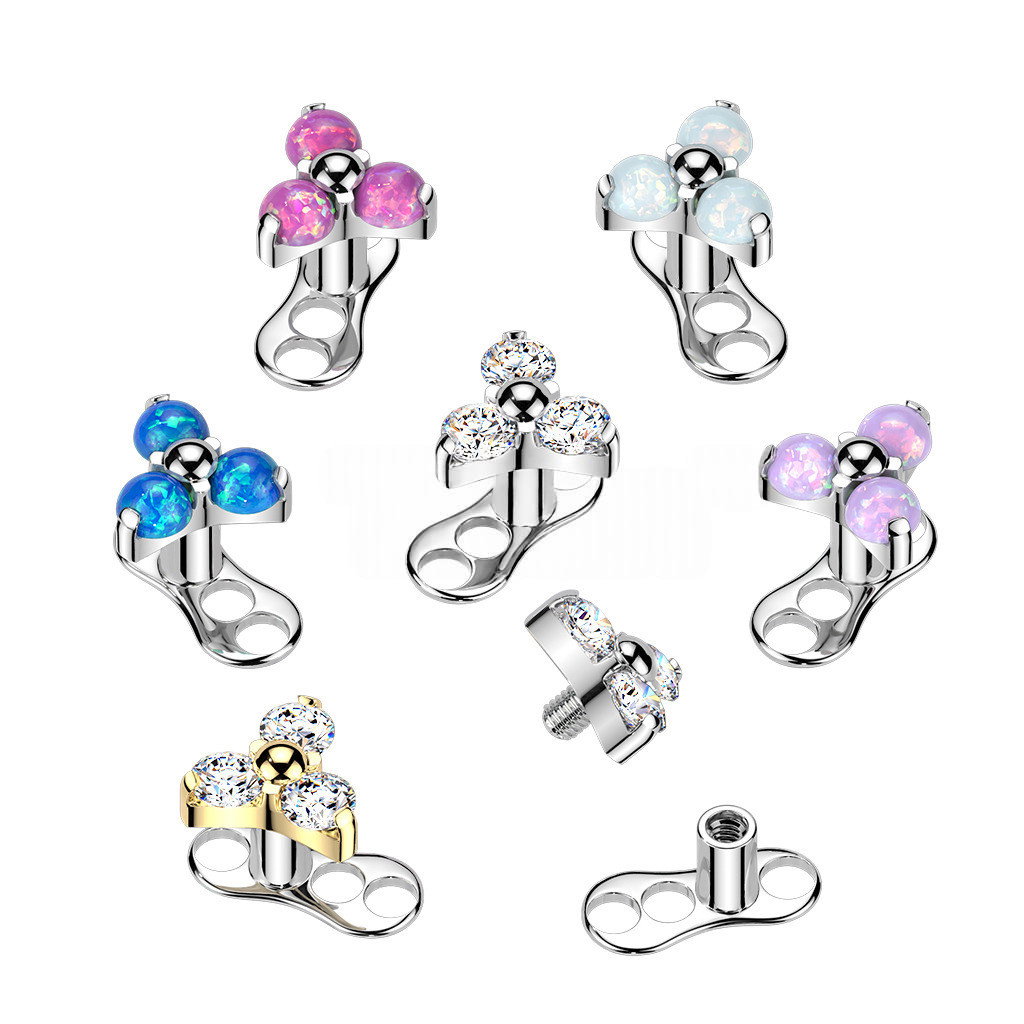  Titanium Flower Dermal Anchor Tops Base Piercings | Luxe Modz 